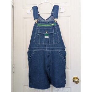 Liberty Overalls Cut Offs Size 34 Blue Denim Carpenter Bib Trucker Farm Workwear